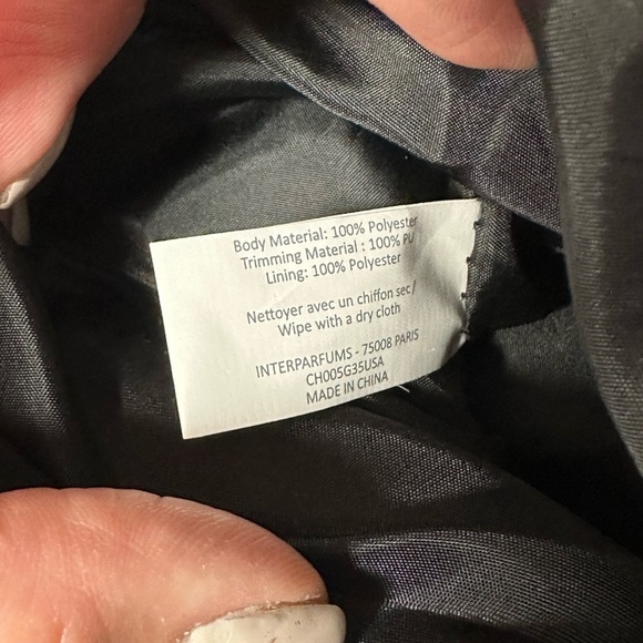 JIMMY CHOO BEAUTY BLACK SCUBA PERFUME MAKEUP HYGIENE BAG ZIP CLOSURE SIDE SNAP - Picture 6 of 12